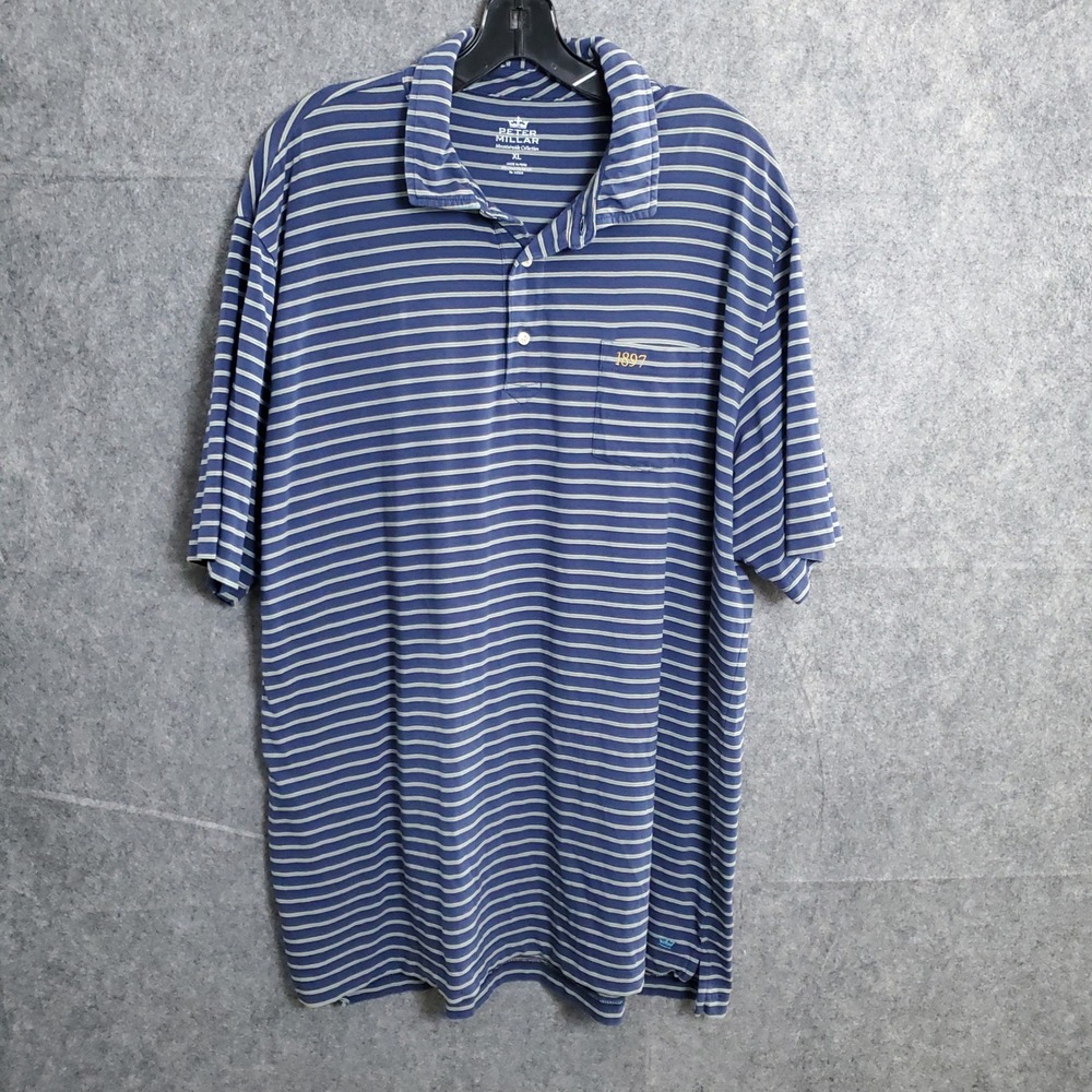 Peter Millar Mountainside Collection Striped Golf Polo Shirt Mens XL Performance